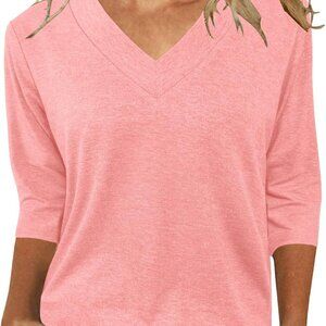 Versatile Women's 3/4 Sleeve V-Neck Tunic - Perfect for Every Summer Occasion